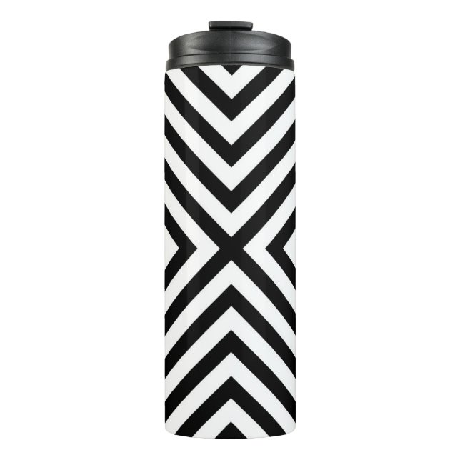 Modernes Abstraktes Zickzack Muster Thermosbecher (Vorderseite)