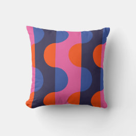 Modernes Abstraktes Zirkelmuster Mitte des Jahrhun Kissen