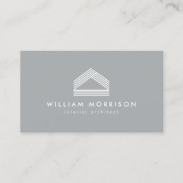 Modernes Abstraktes Zuhause-Logo Grau Visitenkarte
