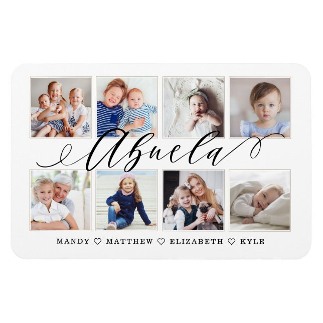 Modernes Abuela-Skript | Entenkinder - FotoCollage Magnet (Horizontal)