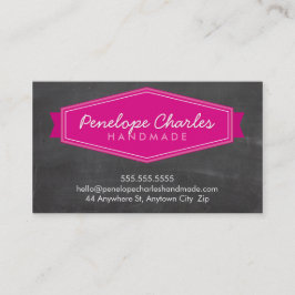 MODERNES ABZEICHEN LOGO Hellrosa Kalkboard Visitenkarte