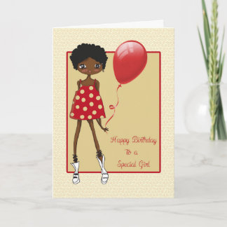 Modernes Afrikanisches Mädchen, Geburtstag Karte