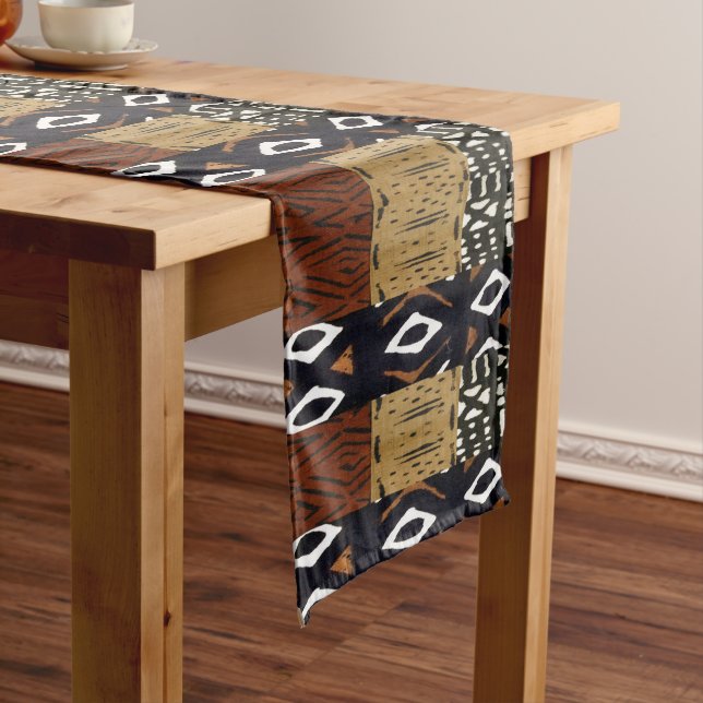 Modernes afrikanisches Schmuckmuster Kurzer Tischläufer (Beispiel)