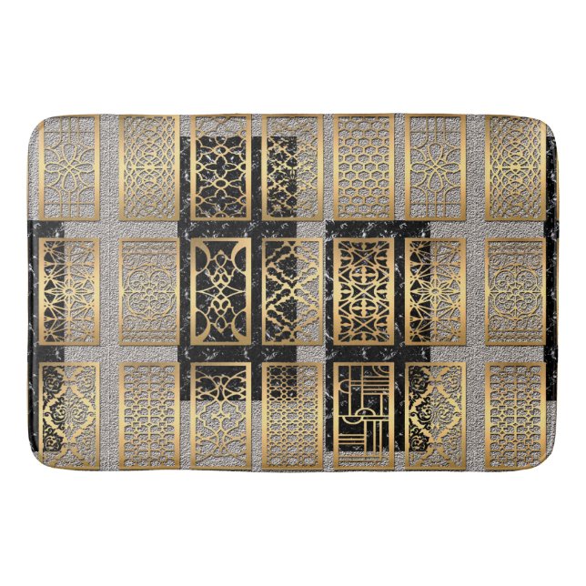 Modernes afroamerikanisches Abstraktdesign Badematte (Vorderseite)