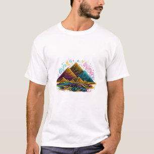 Modernes Ägypten-Pyramiden-Linienkunst-Shirt  T-Shirt