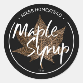 Modernes Ahornsirup-Etikett Runder Aufkleber