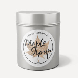 Modernes Ahornsirup-Etikett Runder Aufkleber