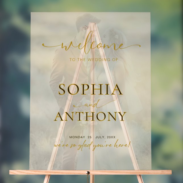 Modernes Akryllisches Foto-Hochzeitssymbol Acrylschild (Neutral)