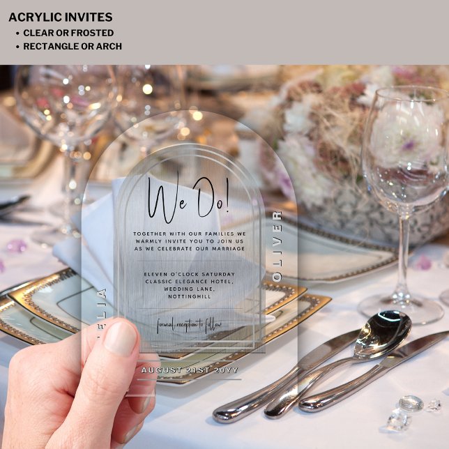 Modernes Akrylsilber fett grau Minimalistische Hoc Acryleinladungen (Von Creator hochgeladen)