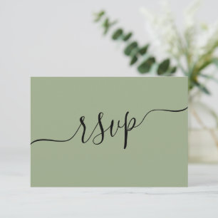 Modernes Alter Grüner QR Code Hochzeit RSVP Karte