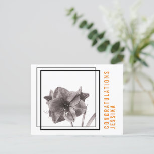 Modernes Amaryllis Blume Orange Postkarte