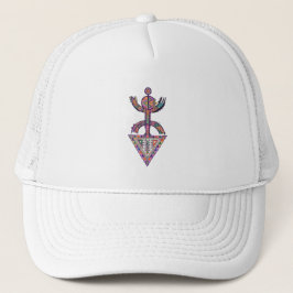 Modernes Amazigh Yaz Symbol – Lebendiges Tribal T- Truckerkappe