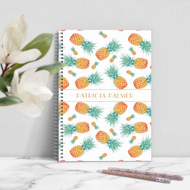 Modernes Ananas-Fruchtmuster Notizblock (Modern Pineapple Fruit Pattern Notebook)