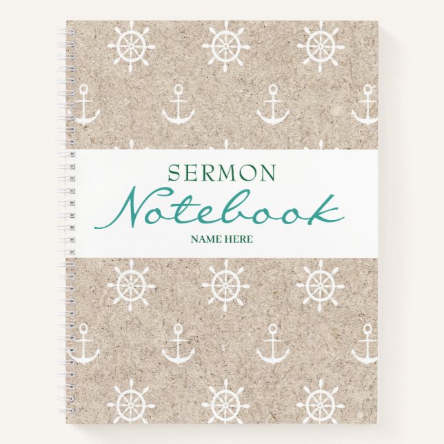 Modernes Anchor-Sermon-Notebook Notizbuch (Vorderseite)