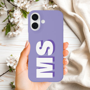 Modernes Anfangsmonogramm iPhone 16 Hülle