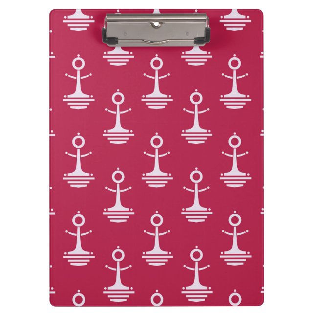 Modernes Anker-Muster Klemmbrett (Vorderseite)