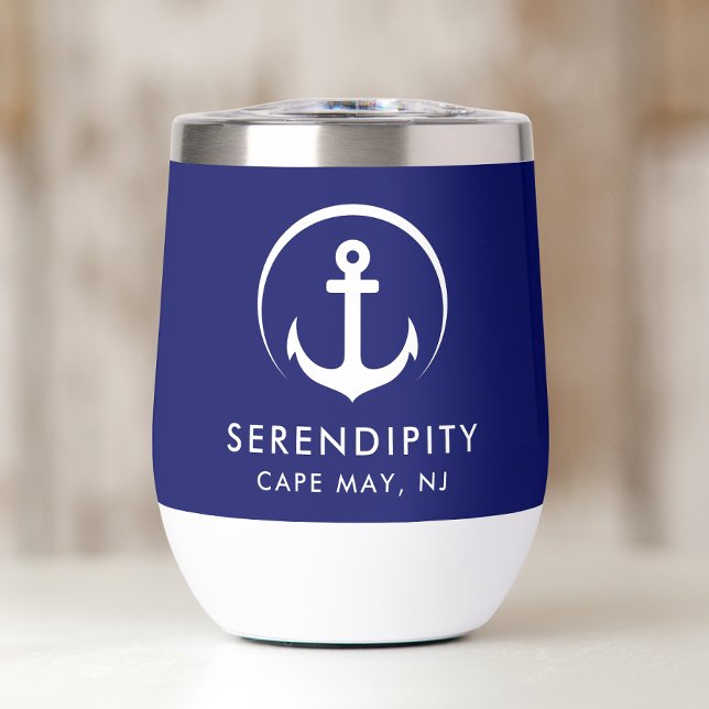 Modernes Ankerlogo Navy Blue Boat (Von Creator hochgeladen)