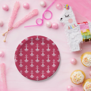 Modernes Ankermuster Pappteller