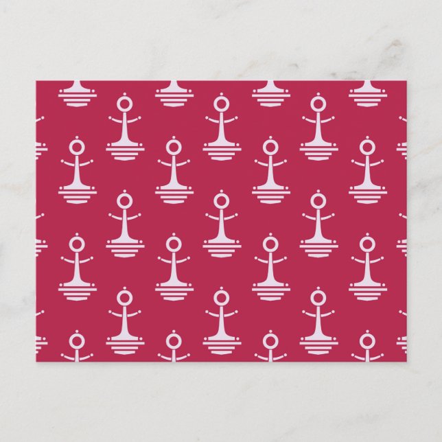 Modernes Ankermuster Postkarte (Vorderseite)