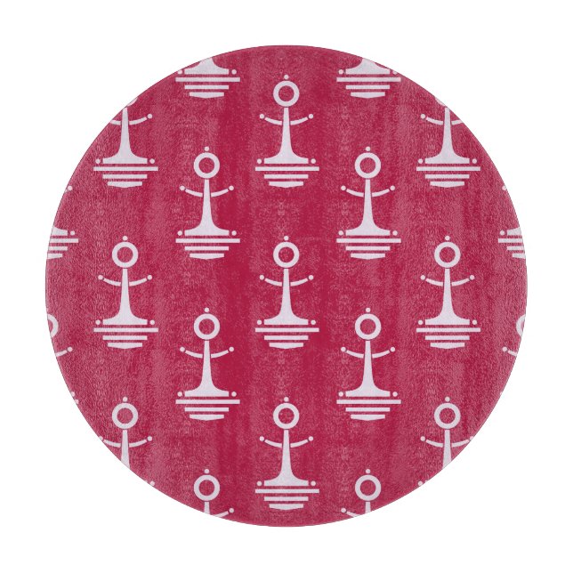 Modernes Ankermuster Schneidebrett (Vorderseite)