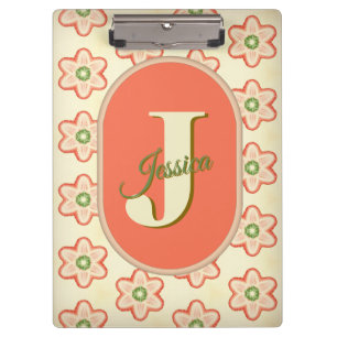 Modernes, anpassbares Retro-Monogramm-Clipboard Klemmbrett