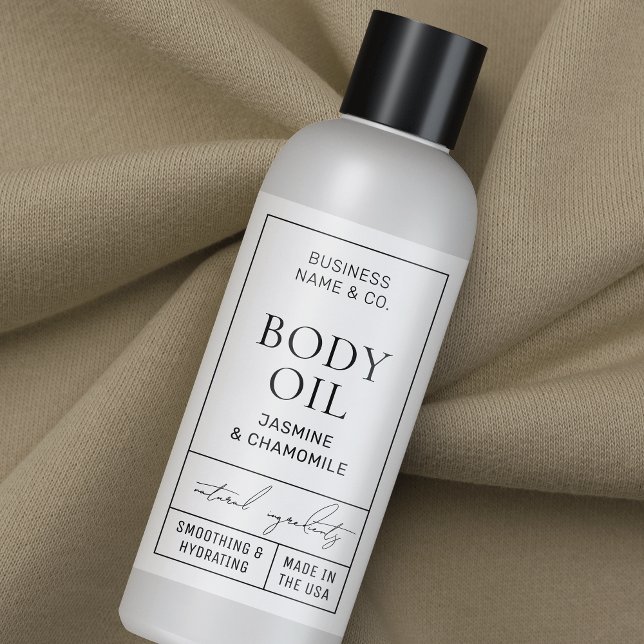 Modernes Apothekar 4 OZ 120ml Kosmetisches Flasche Rechteckiger Aufkleber (Minimalist modern 4 OZ cosmo bottle wrap around label *verify size to ensure a good fit*)