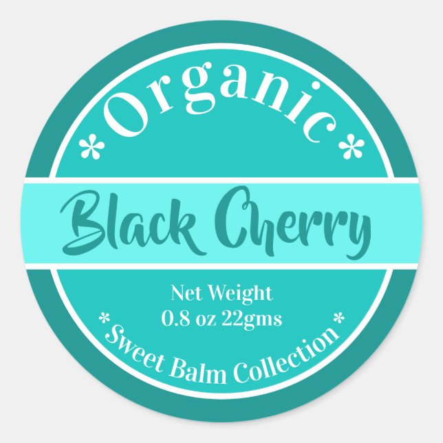 Modernes Aqua Bio Lip Balm Label Runder Aufkleber (Vorderseite)