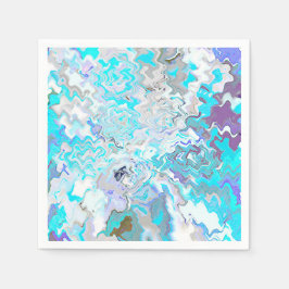 Modernes Aqua Blue Design Cocktail Papier Napkins Serviette