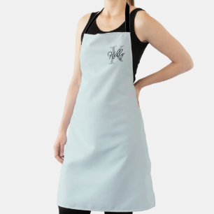 Modernes Aqua Blue Monogram Script Schürze