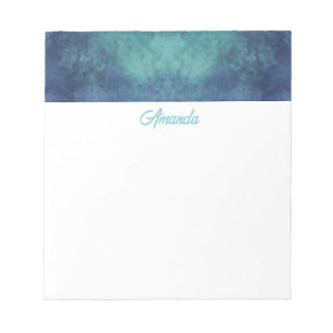 Modernes Aqua und Lila Abstrakt Notizblock