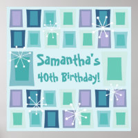 Modernes Aquamarine zum 40. Geburtstag