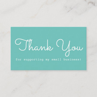 Modernes Aquamarines Danke Visitenkarte