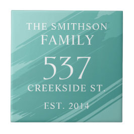 Modernes Aquamarines Datum etablierte Adresse Hous Fliese