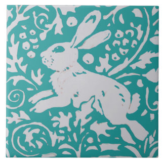 Modernes Aquamarines Dekor mit blauer Kaninchen, d Fliese