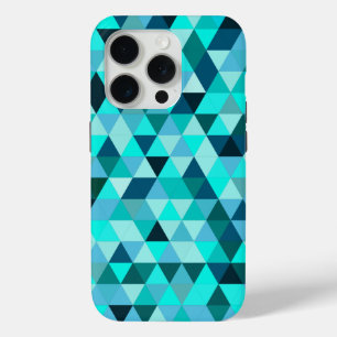 Modernes Aquamarines Dreiecksmuster Case-Mate iPhone Hülle
