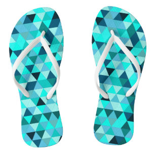 Modernes Aquamarines Dreiecksmuster Flip Flops