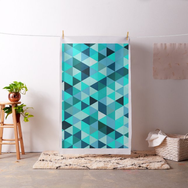 Modernes Aquamarines Dreiecksmuster Stoff (Beispiel)