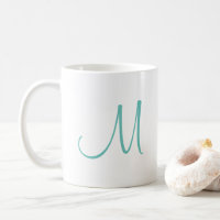Modernes Aquamarines, elegantes Monogramm