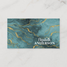 Modernes Aquamarines Gold Glitzer Marble Agate