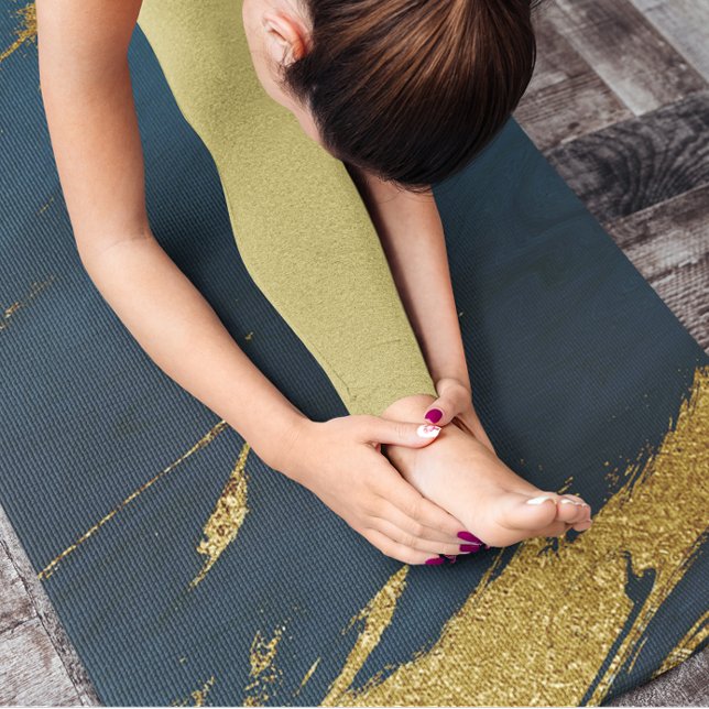 Modernes Aquamarines Goldmarmor Yogamatte (Modern Teal Gold Marble Yoga Mat)
