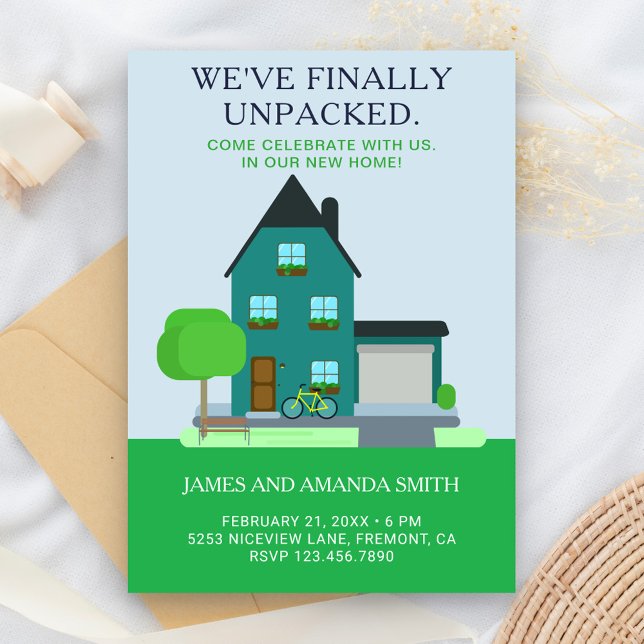 Modernes Aquamarines Green Zuhause Housewarming Pa Einladung (Von Creator hochgeladen)