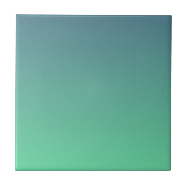 Modernes Aquamarines Minze Green Ombre Fliese (Vorderseite)