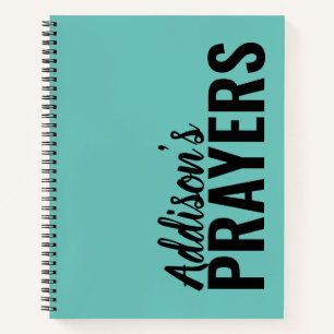 Modernes Aquamarines Personalisiertes Prayer-Journ Notizbuch