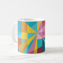 Modernes aquamarines, rosa, gelbes geometrisches kaffeetasse
