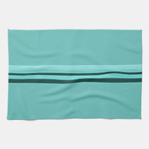 Modernes Aquamarines Streifenmuster Küchentuch
