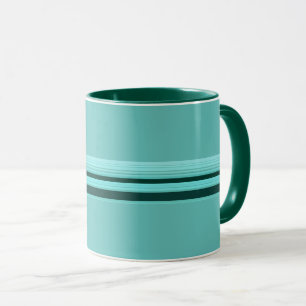 Modernes Aquamarines Streifenmuster Tasse