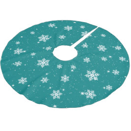 Modernes Aquamarines Weihnachtsschneeflocken Winte Polyester Weihnachtsbaumdecke