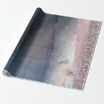 Modernes Aquarell Blau & Rose Gold Pink Party Geschenkpapier<br><div class="desc">Schleifpapier</div>