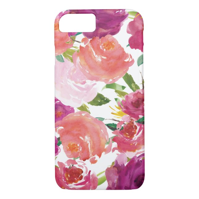 Modernes Aquarell BlumeniPhone 7 Fall Case-Mate iPhone Hülle (Rückseite)
