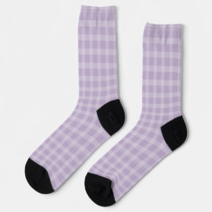 Modernes Aquarell Chic Lila Gingham Kariert Socken